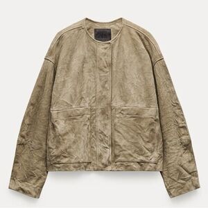 NWOT Zara ZW Collection 100% Suede Leather Jacket